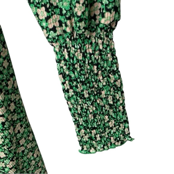 Topshop Green Boho Floral Wrap Mini Sundress - Picture 4 of 13